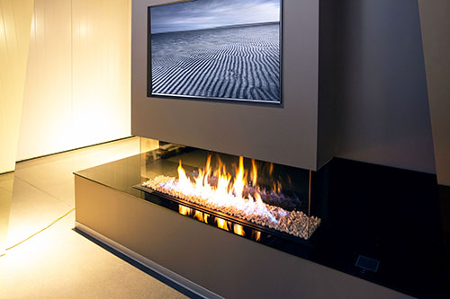 Chimenea panorámica de gas